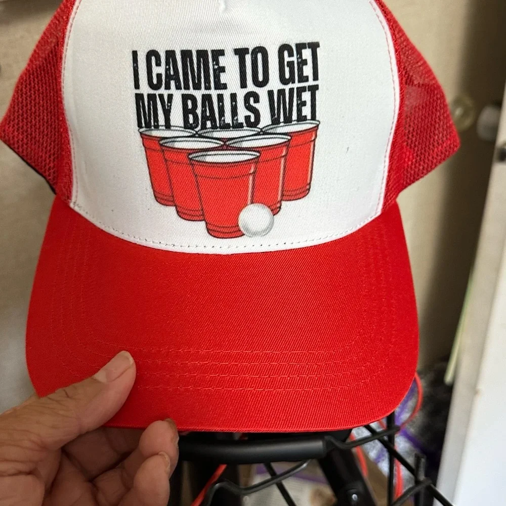 Fun Red and White Beer Pong Hat